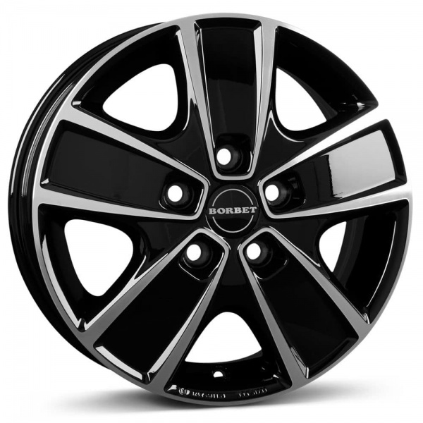 16'' Borbet CWG Black Polished Alloy Wheels