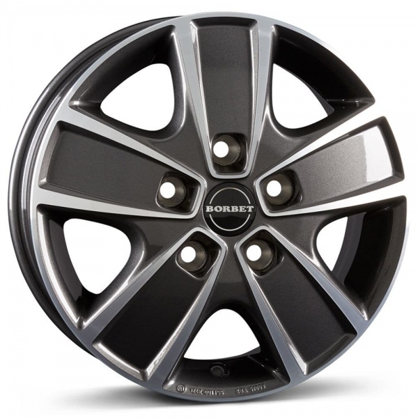 16'' Borbet CWG Mistral Anthracite Polished Alloy Wheels