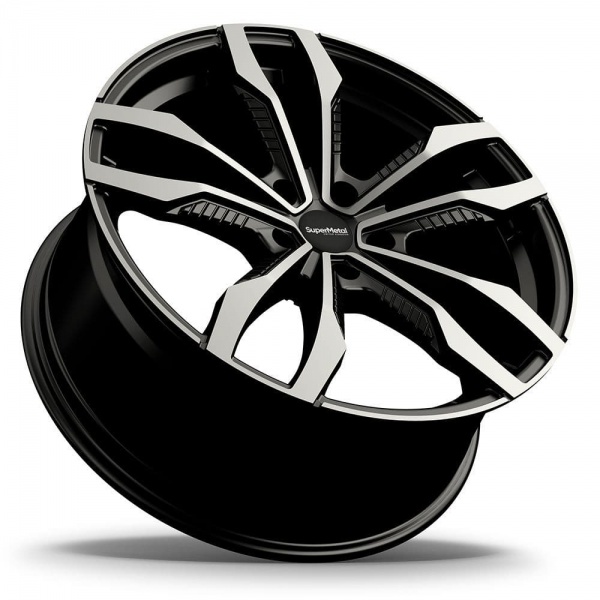 20'' SuperMetal Fin Black Polished Alloy Wheels