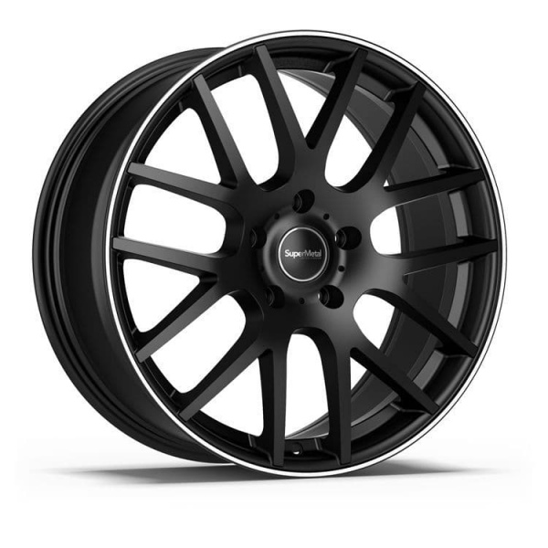 20'' SuperMetal Trident Matt Black Polished Rim Alloy Wheels