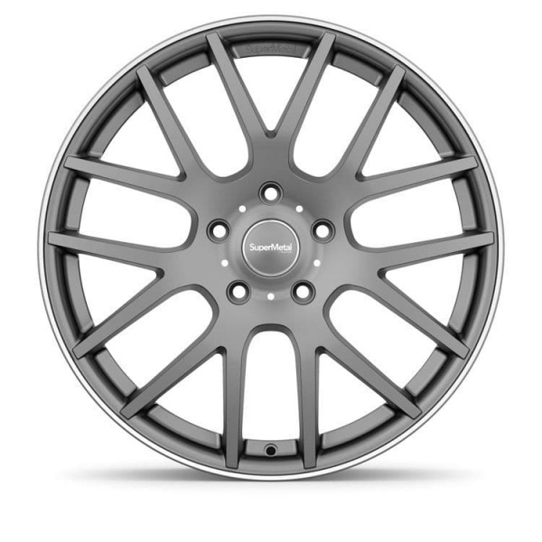 20'' SuperMetal Trident Matt Grey Polished Rim Alloy Wheels