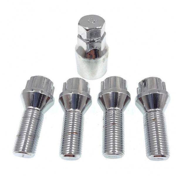Bimecc Locking Wheel Bolts, Tapered Seat M14x1.5 32mm