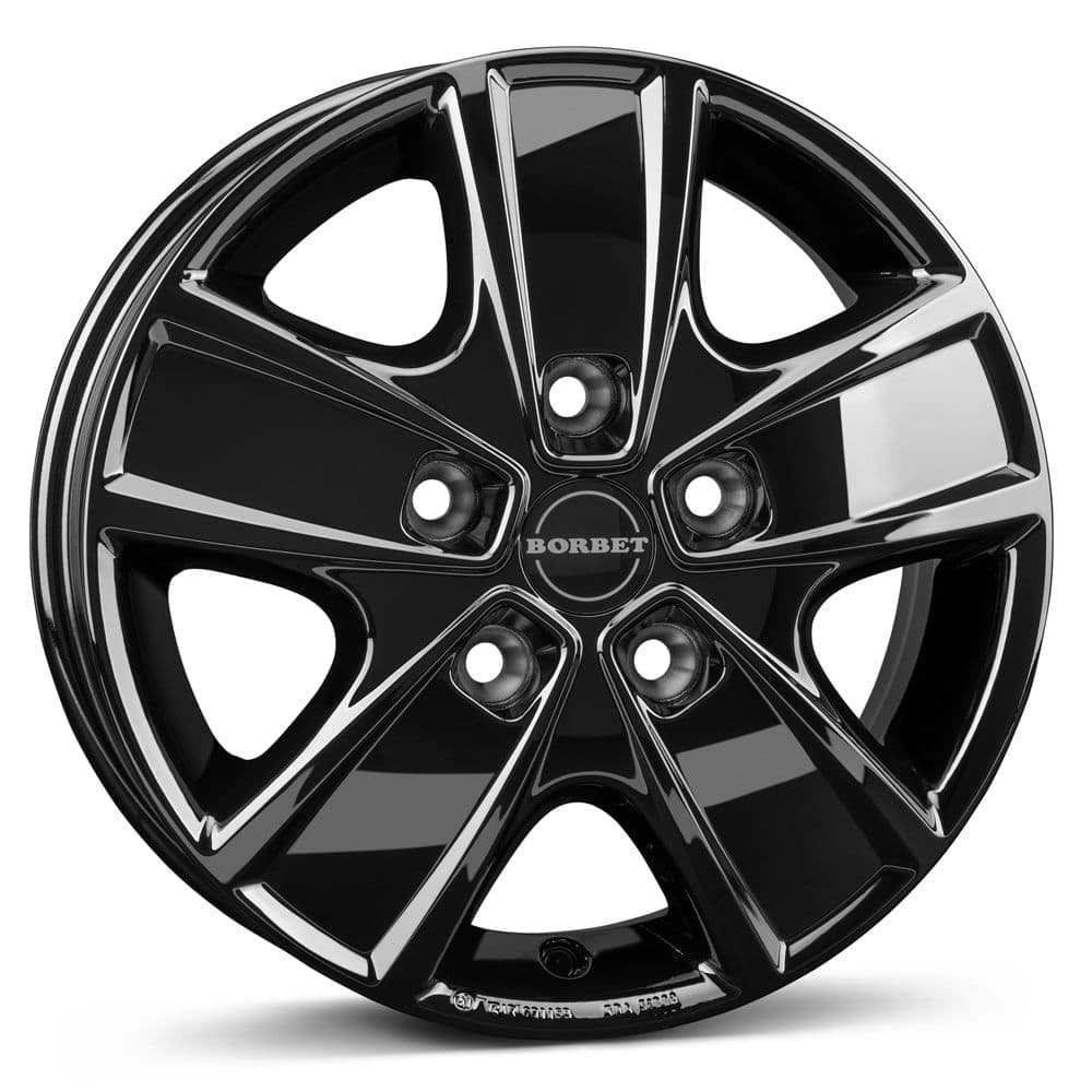 16'' Borbet CWG Glossy Black Alloy Wheels