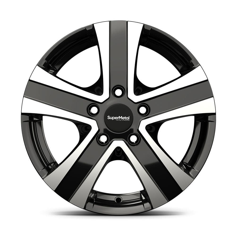 16" SuperMetal Hammer Gloss Black Polished Alloy Wheels Van Wheels