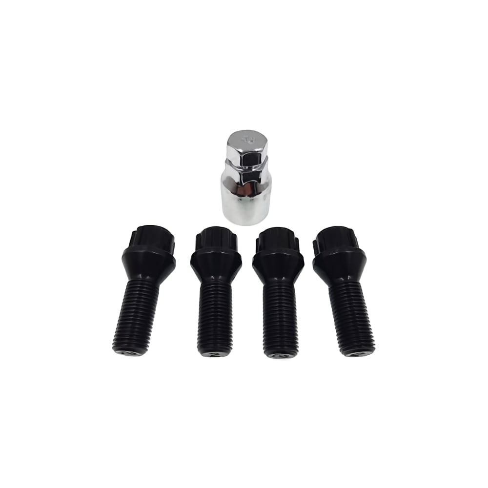 Bimecc Locking Wheel Bolts Tapered Seat Black