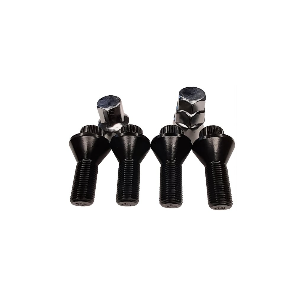 Bimecc Black Locking Wheel Bolts for Fiat Ducato, Peugeot Boxer