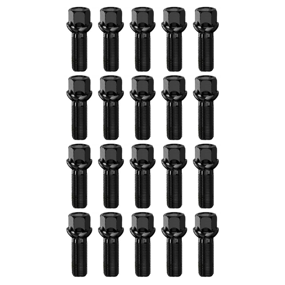 Bimecc Radius R13 M14x1.5 27mm Black Wheel Bolts - Van Wheels