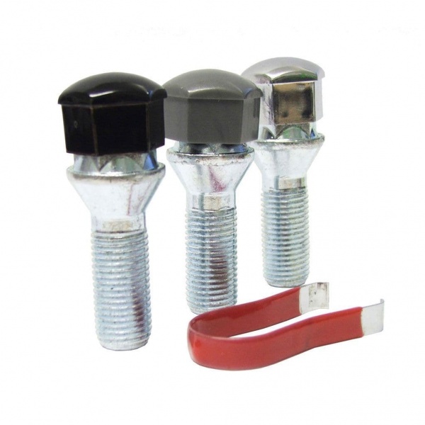 Wheel Nut / Bolt Covers with Removal Tool - Chrome
